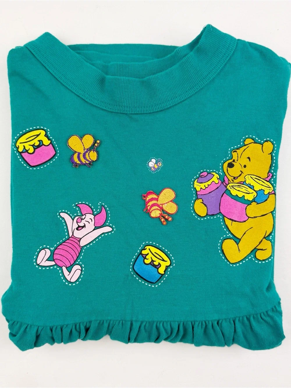 Vintage Disney Store Winnie the Pooh Piglet Green Swing Top Size 8/10